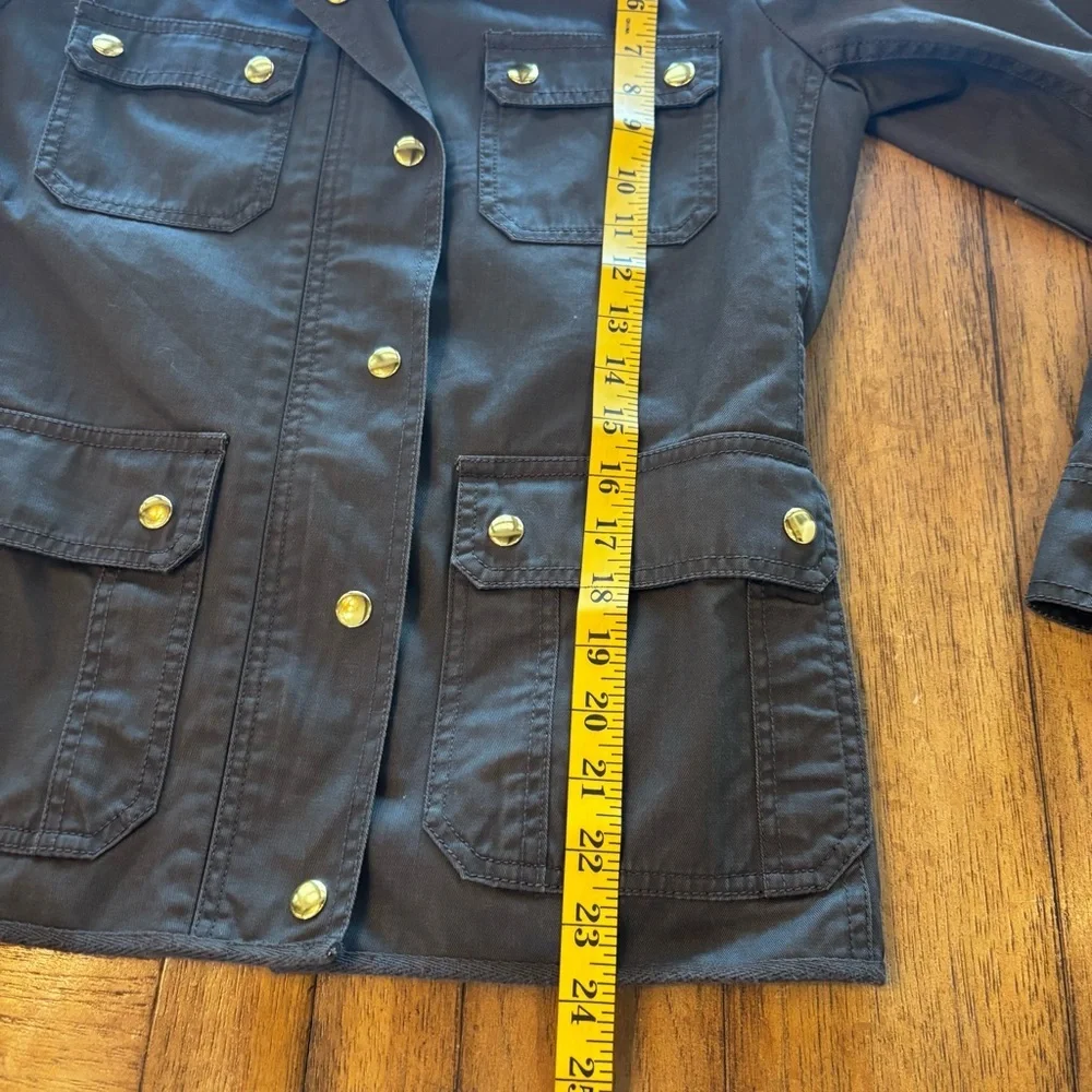 J. Crew Dark Gray Relaxed Boyfriend Field Utility Jacket, Small, Military